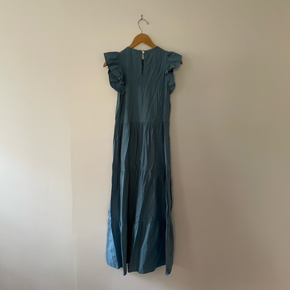 CONSIGNED - Blue Peasant Maxi Dress - Picture 2 of 4